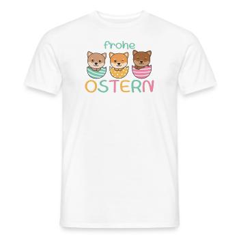 süße Hunde zu Ostern mit Ostereiern Shiba Inu - Männer T-Shirt - Weiß - Vorne - AI Model Male 178 dark (178cm)