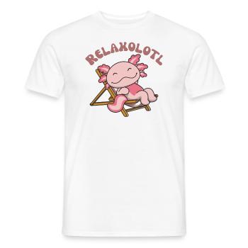 Relaxolotl Axolotl lovers sweet animals relax - Men's T-Shirt - white - Front - AI Model Male 178 dark (178cm)