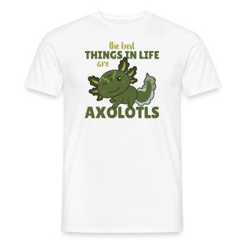 the best things in life are Axolotls süße Axololt - Men's T-Shirt - white - Front - AI Model Male 178 dark (178cm)