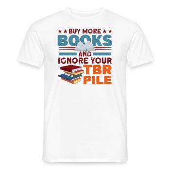 Book lover design with books for literature - Men's T-Shirt - white - Front - AI Model Male 178 dark (178cm)