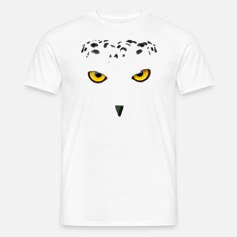 Silhouette Weiße Eule - Schneeeule - Männer T-Shirt - Weiß