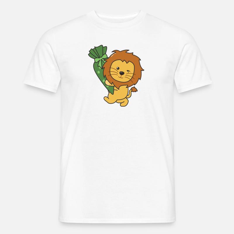 bye bye Kindergarten hallo Schule Löwe - Männer T-Shirt - Weiß