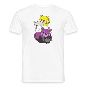 Nonbinary Flag Pride LGBTQ Cute Red Panda - Men's T-Shirt - white - Front - AI Model Male 178 dark (178cm)