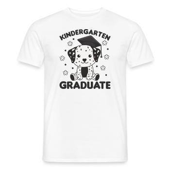 Kids Kindergarten diplômé Dalmatian Graduation - T-shirt homme - blanc - Devant - AI Model Male 178 dark (178cm)