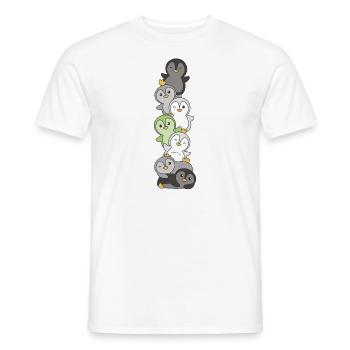 Agender Flag Pride LGBTQ Cute Penguin Stack - Men's T-Shirt - white - Front - AI Model Male 178 dark (178cm)