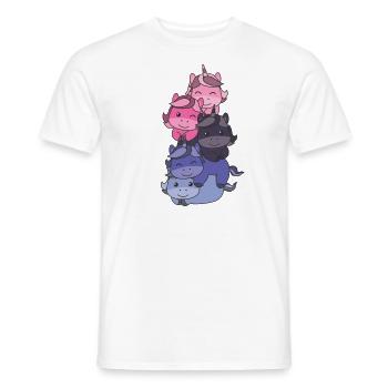 Omnisexuell Flag Pride LGBTQ süßer Einhorn Stapel - Männer T-Shirt - Weiß - Vorne - AI Model Male 178 dark (178cm)