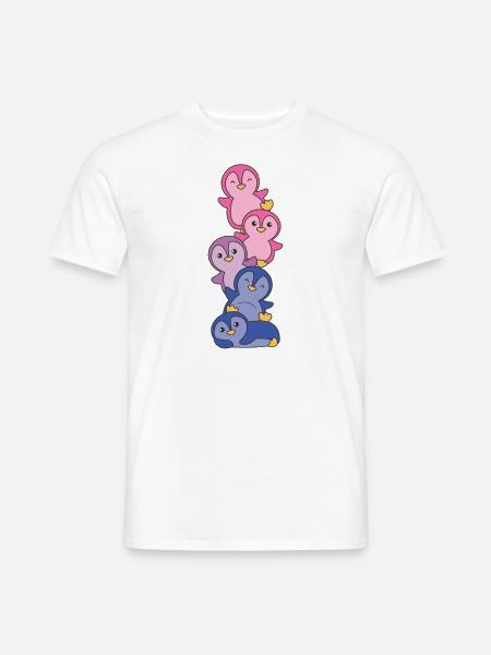 Bisexuell Flag Pride LGBTQ süßer Pinguin - Männer T-Shirt - Weiß