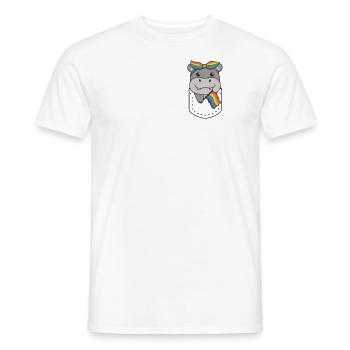 Regenbogen Hippo Flag Pride LGBTQ süße Hippos - Männer T-Shirt - Weiß - Vorne - AI Model Male 178 dark (178cm)