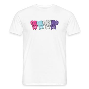 Multisexual Flag Pride LGBTQ Cute Elephant - Men's T-Shirt - white - Front - AI Model Male 178 dark (178cm)
