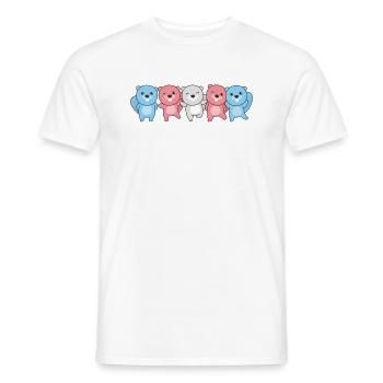 Transgender Flag Pride LGBTQ süßer Biber - Männer T-Shirt - Weiß - Vorne - AI Model Male 178 dark (178cm)