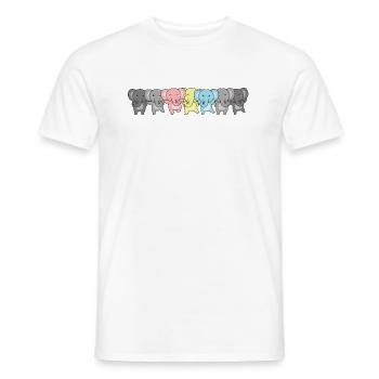 Demiflux Flag Pride LGBTQ Cute Elephant - Men's T-Shirt - white - Front - AI Model Male 178 dark (178cm)