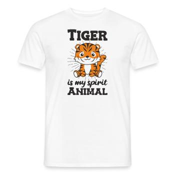 Tiger is my spirit animal - süßer Tiger - Men's T-Shirt - white - Front - AI Model Male 178 dark (178cm)