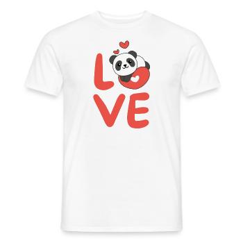 Panda pour la Saint-Valentin Animaux mignons Cœurs Amour - T-shirt homme - blanc - Devant - AI Model Male 178 dark (178cm)