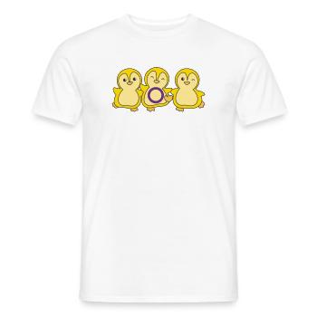 Intersex Flag Pride LGBTQ süße Pinguin - Männer T-Shirt - Weiß - Vorne - AI Model Male 178 dark (178cm)