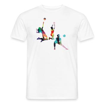 volley-ball,volleyballer,beachball,graffiti,coloré - T-shirt homme - blanc - Devant - AI Model Male 178 dark (178cm)