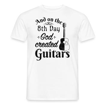 And on the 8th day God created Guitars - Men's T-Shirt - white - Front - AI Model Male 178 dark (178cm)