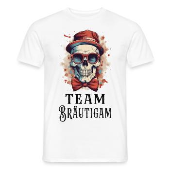 JGA Team Bräutigam Totenkopf Junggesellenabschied - Männer T-Shirt - Weiß - Vorne - AI Model Male 178 dark (178cm)