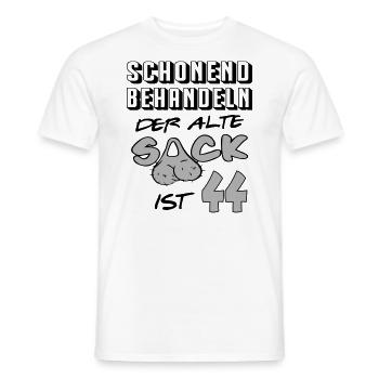 Geburtstag 44 Schonend behandeln Alter Sack ist - Männer T-Shirt - Weiß - Vorne - AI Model Male 178 dark (178cm)