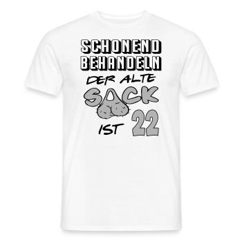 Geburtstag 22 Schonend behandeln Alter Sack ist - Männer T-Shirt - Weiß - Vorne - AI Model Male 178 dark (178cm)