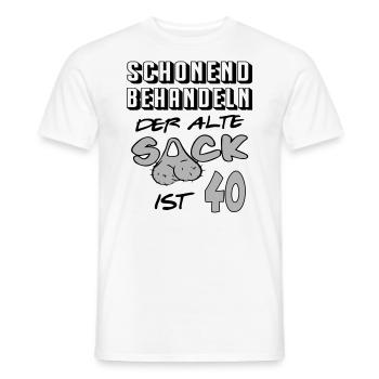 Geburtstag 40 Schonend behandeln Alter Sack ist 40 - Männer T-Shirt - Weiß - Vorne - AI Model Male 178 dark (178cm)