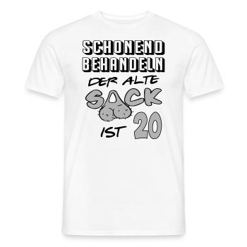Geburtstag 20 Schonend behandeln Alter Sack ist 20 - Männer T-Shirt - Weiß - Vorne - AI Model Male 178 dark (178cm)