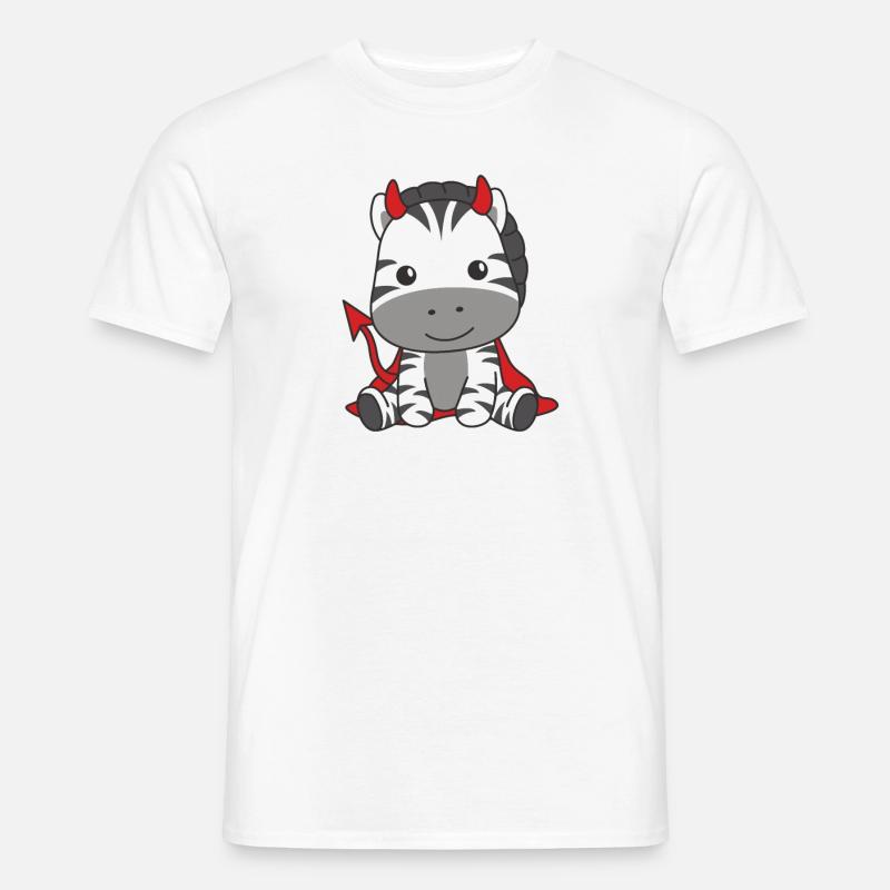 Zebra Happy Halloween Devil Costume - Men's T-shirt - white