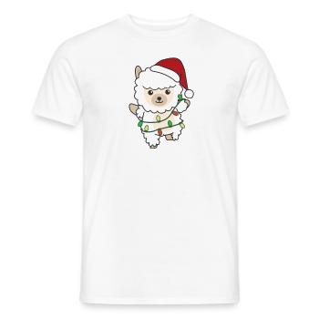 Alpaka Weihnachten Winter Tiere Alpakas - Männer T-Shirt - Weiß - Vorne - AI Model Male 178 dark (178cm)