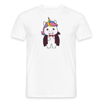 Unicorn Happy Halloween Cute Vampire Costume - Men's T-Shirt - white - Front - AI Model Male 178 dark (178cm)