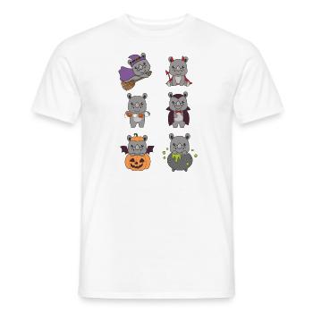 Rhinoceros Halloween Devil Pumpkin Vampire Costume - Men's T-Shirt - white - Front - AI Model Male 178 dark (178cm)