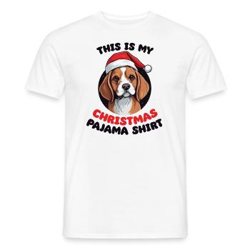 Beagle Noël Pyjamas Chiens - T-shirt homme - blanc - Devant - AI Model Male 178 dark (178cm)