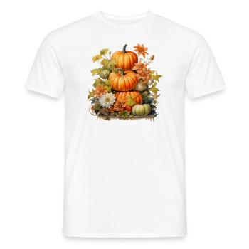 Kürbisse mit Blumen - Männer T-Shirt - Weiß - Vorne - AI Model Male 178 dark (178cm)