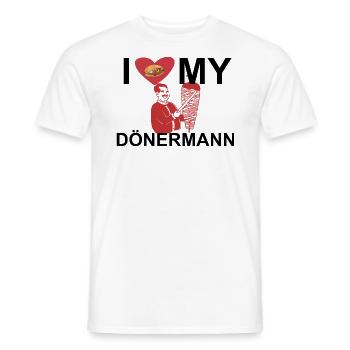 I Love Döner Design,Ich Liebe Döner witzig Dankbar - Männer T-Shirt - Weiß - Vorne - AI Model Male 178 dark (178cm)