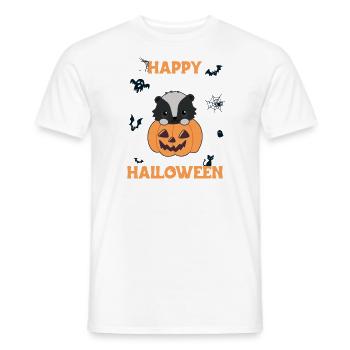 Skunk Citrouille Mignon Skunk Joyeux Halloween - T-shirt homme - blanc - Devant - AI Model Male 178 dark (178cm)
