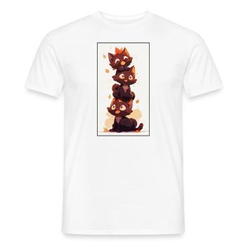 A bunch of cute kittens - Men's T-Shirt - white - Front - AI Model Male 178 dark (178cm)