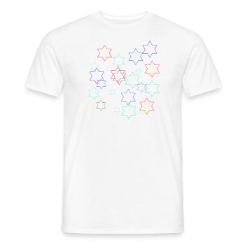 Stars, star, colorful stars - Men's T-Shirt - white - Front - AI Model Male 178 dark (178cm)