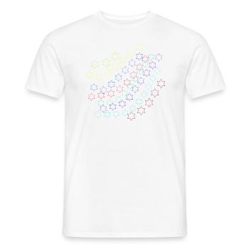 Stars, star, colorful stars - Men's T-Shirt - white - Front - AI Model Male 178 dark (178cm)