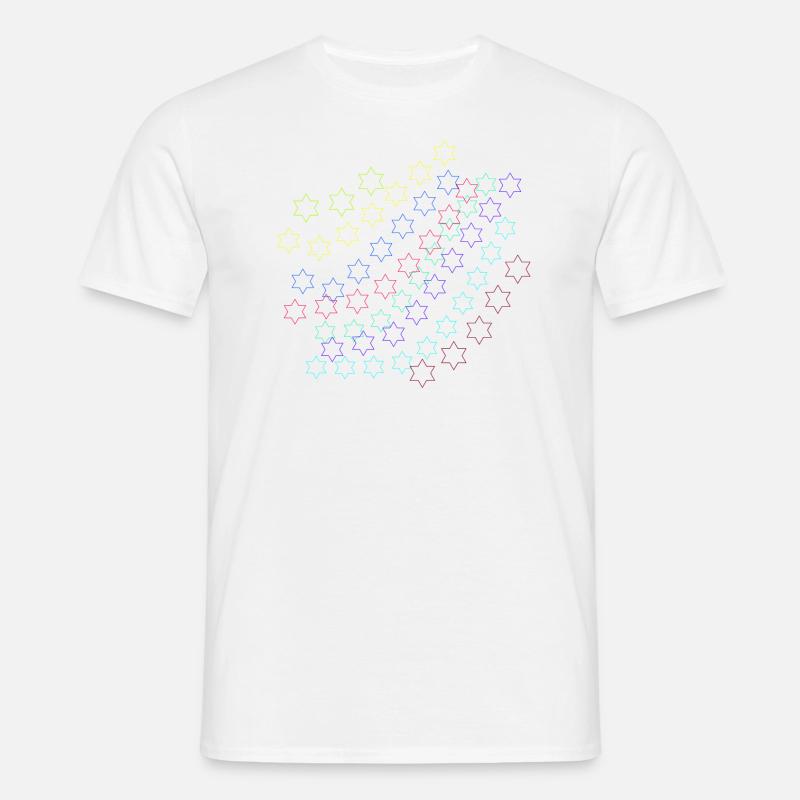 Sterne,stern, bunte Sterne - Männer T-Shirt - Weiß