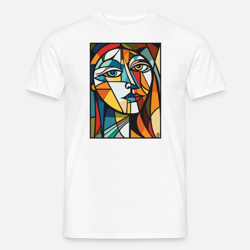 Moderne abstrakt kunst: Den smilende kvinde - Mænd T-shirt - hvid