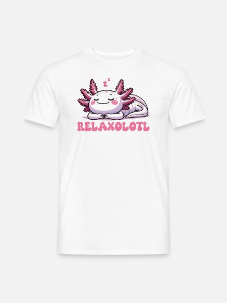 Relaxolotl Axolotl Liebhaber süße Tiere relaxen - Männer T-Shirt - Weiß