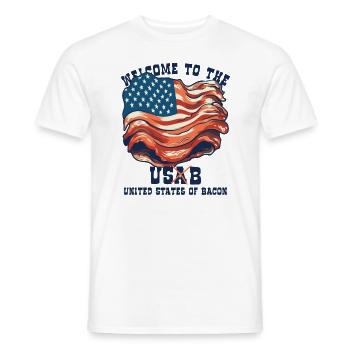 Bienvenue aux États-Unis de Bacon - T-shirt homme - blanc - Devant - AI Model Male 178 dark (178cm)