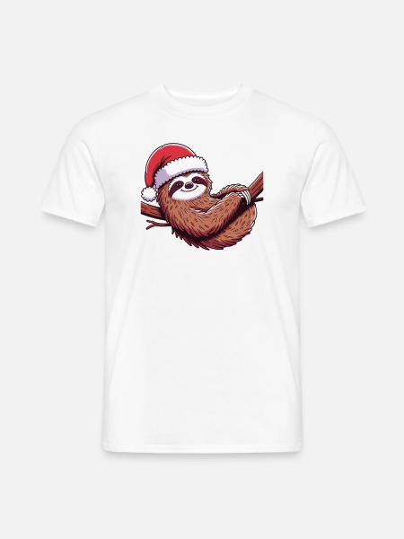 Faultier Weihnachten Winter Tiere Faultiere - Männer T-Shirt - Weiß