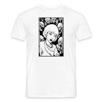 Femme de dessin animé et démons effrayants - T-shirt homme - blanc - Devant - AI Model Male 178 dark (178cm)