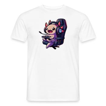 Gamesolotl lustiges Axolotl Wortspiel für Gamer - Männer T-Shirt - Weiß - Vorne - AI Model Male 178 dark (178cm)