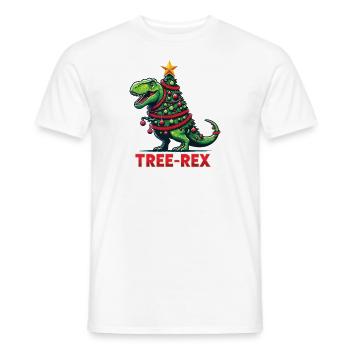 Tree-Rex Funny Dinosaur Pun T-Rex - Men's T-Shirt - white - Front - AI Model Male 178 dark (178cm)