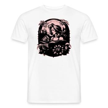 Pink Mother Nature Lady - Men's T-Shirt - white - Front - AI Model Male 178 dark (178cm)