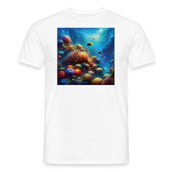 Récif corallien vivant Aquarium Art sous-marin - T-shirt homme - blanc - Devant - AI Model Male 178 dark (178cm)