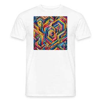 Buntes Labyrinth Geometrische Irrgarten Kunst - Männer T-Shirt - Weiß - Vorne - AI Model Male 178 dark (178cm)