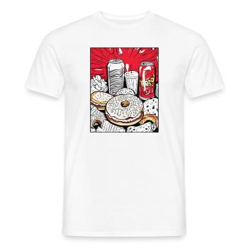 Limonade und süß glasierte Donuts: Fast Food - Männer T-Shirt - Weiß - Vorne - AI Model Male 178 dark (178cm)
