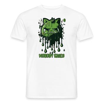 Nobody Cares: Paint Dripping Cat - Men's T-Shirt - white - Front - AI Model Male 178 dark (178cm)