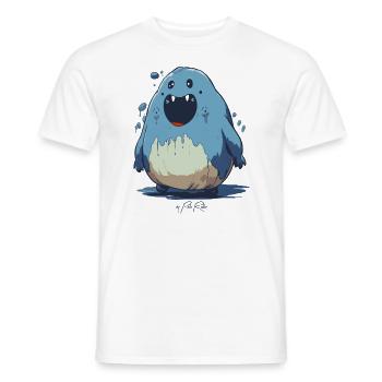 Cartoon-Kreatur lustiger Blob - Männer T-Shirt - Weiß - Vorne - AI Model Male 178 dark (178cm)